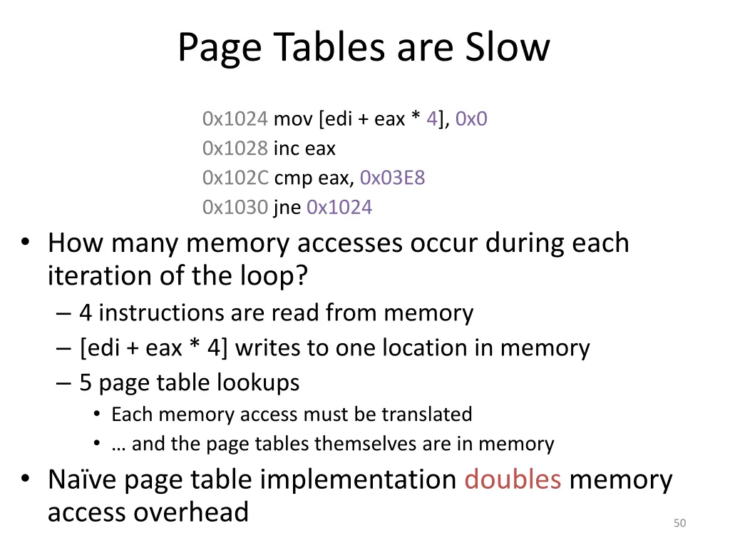 page tables are slow