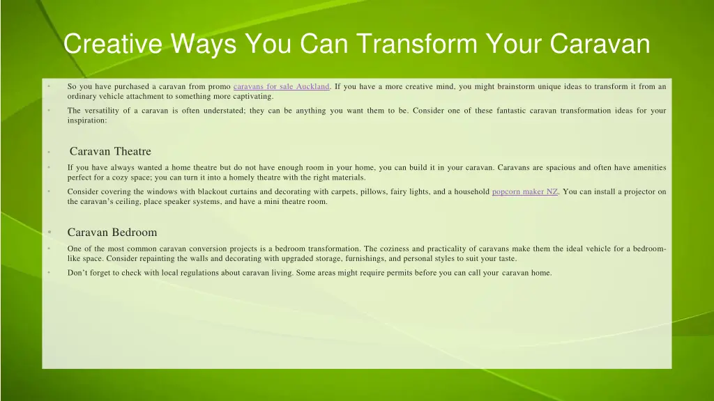 creative ways you can transform your caravan