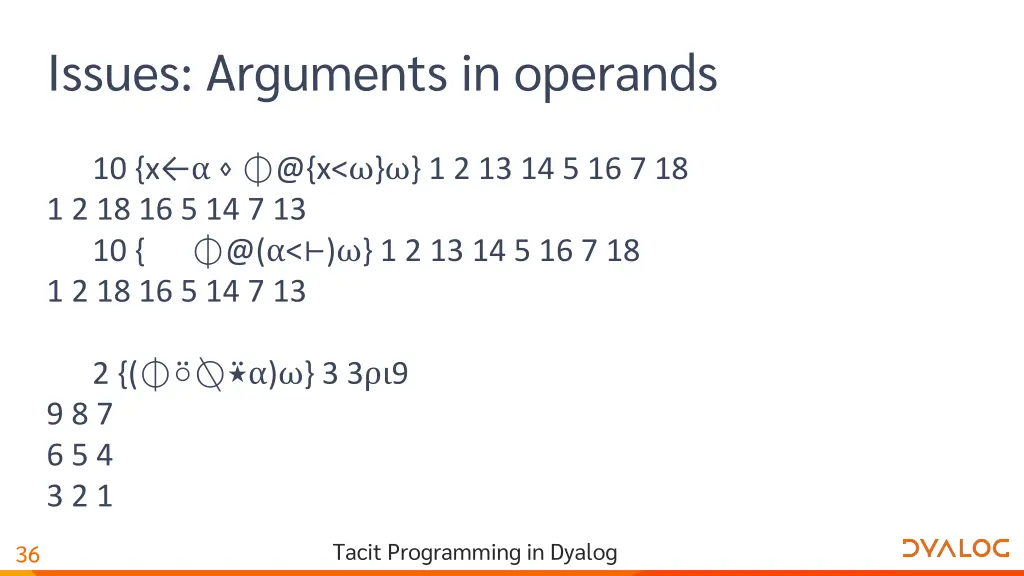 issues arguments in operands