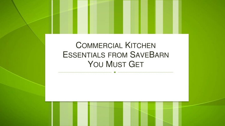 c ommercial k itchen e ssentials from