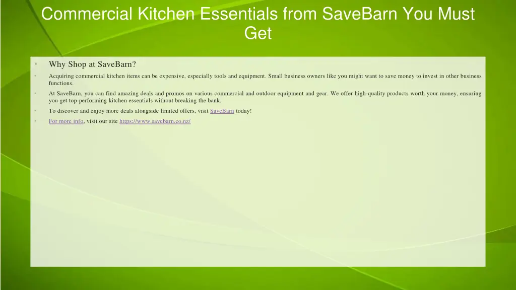 commercial kitchen essentials from savebarn 1