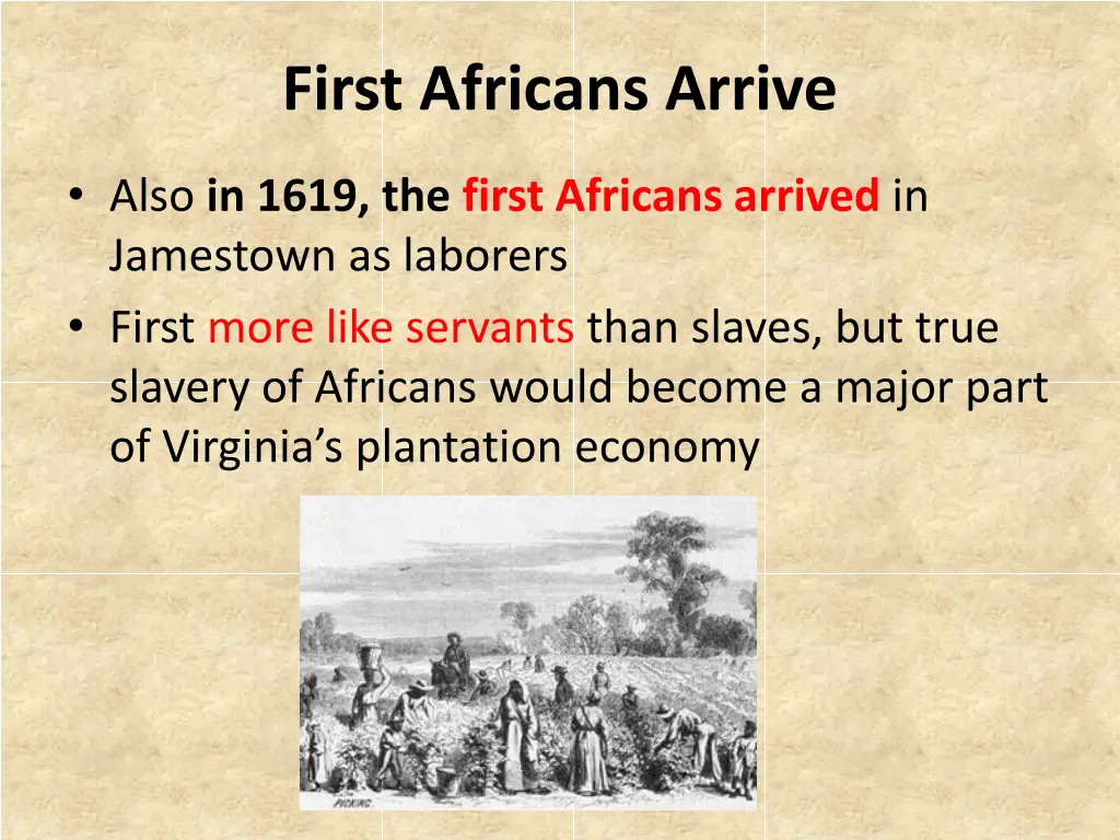 first africans arrive