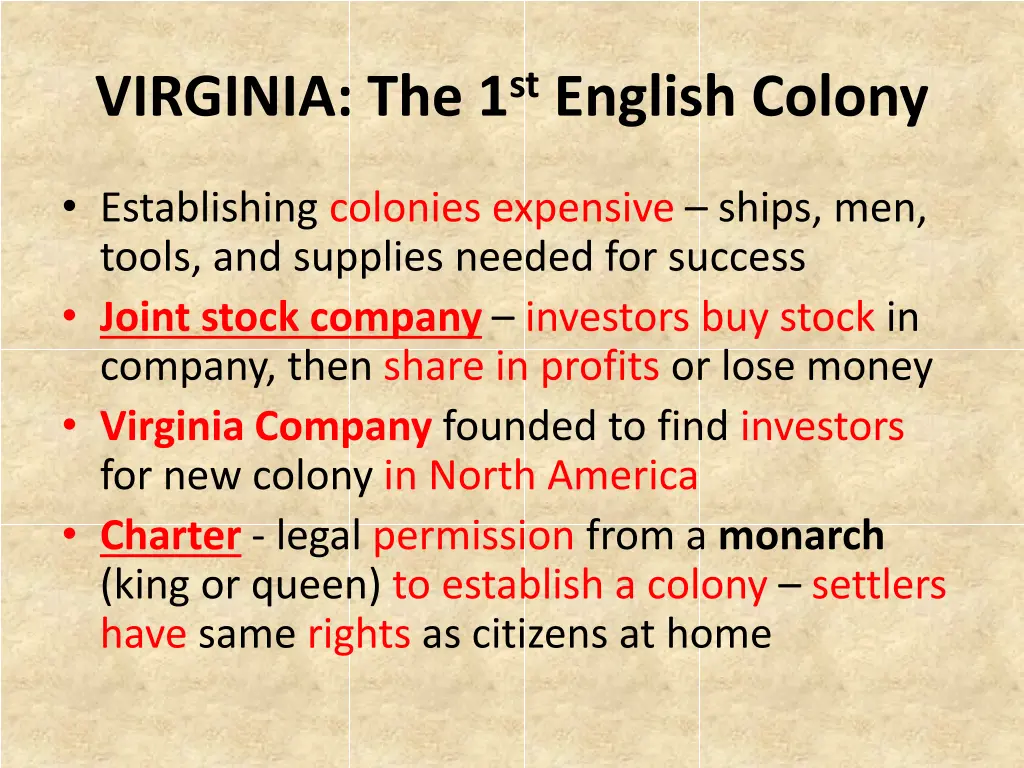 virginia the 1 st english colony