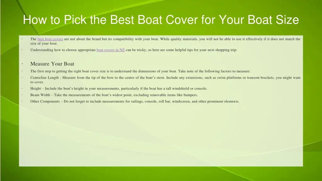 how to pick the best boat cover for your boat size