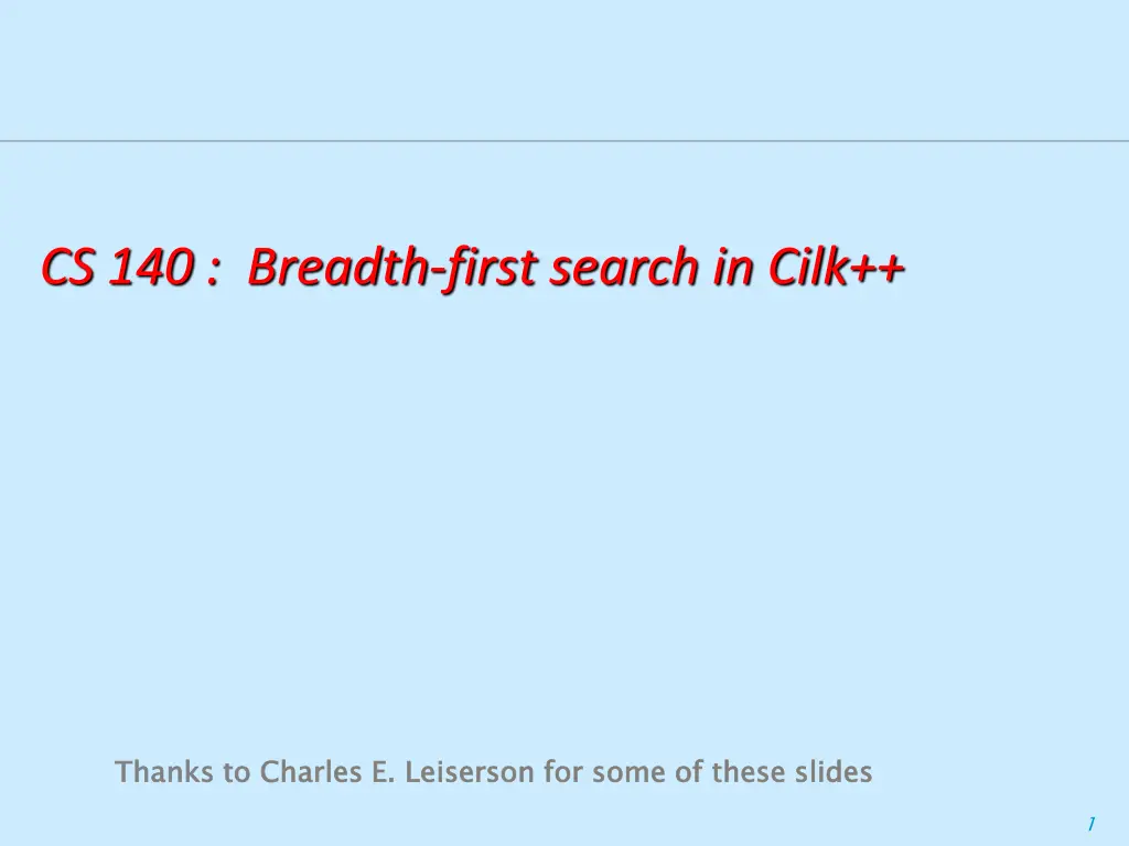cs 140 breadth first search in cilk