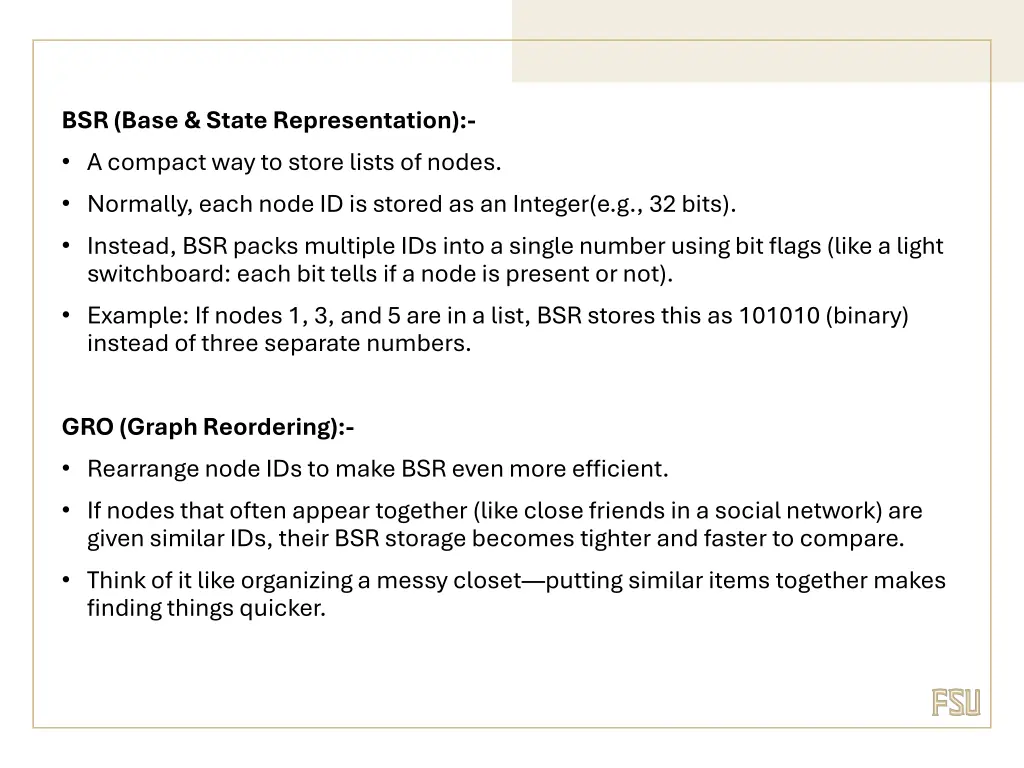 bsr base state representation a compact