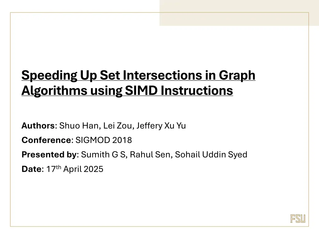 speeding up set intersections in graph algorithms
