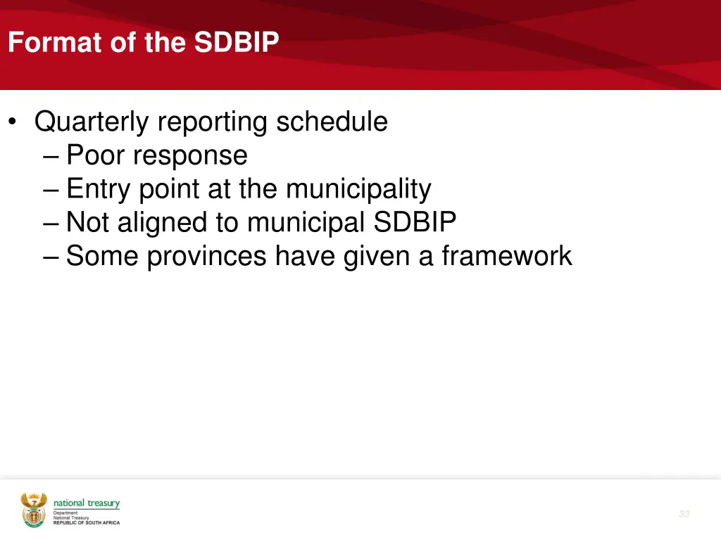 format of the sdbip