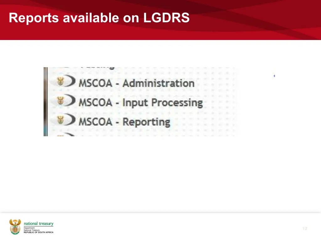 reports available on lgdrs