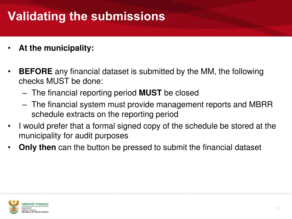 validating the submissions