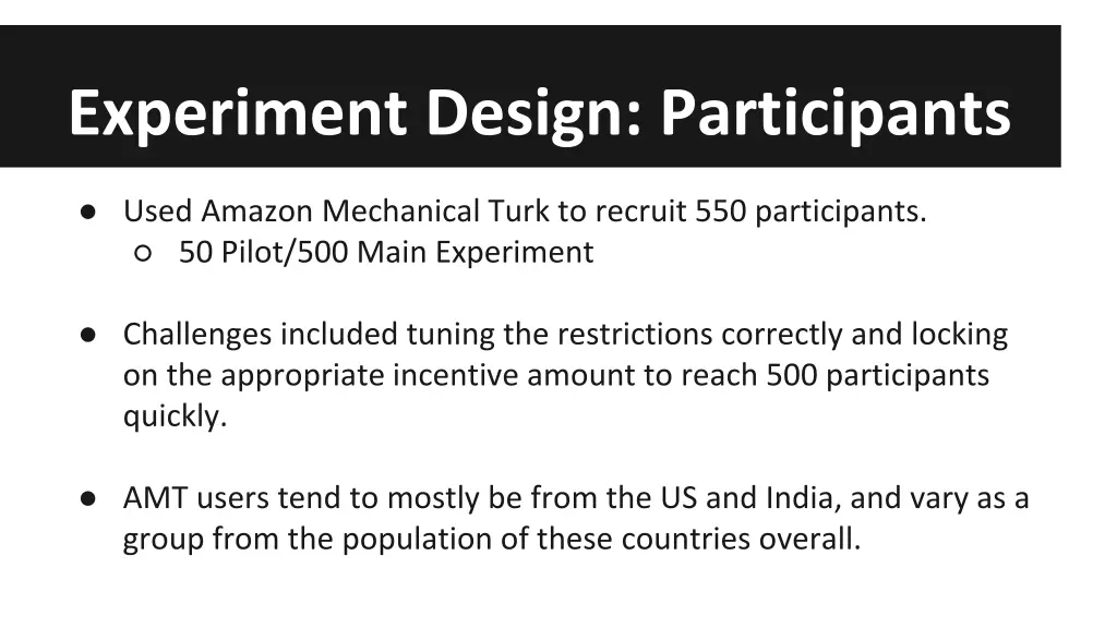 experiment design participants