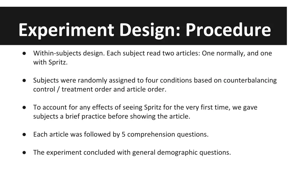 experiment design procedure