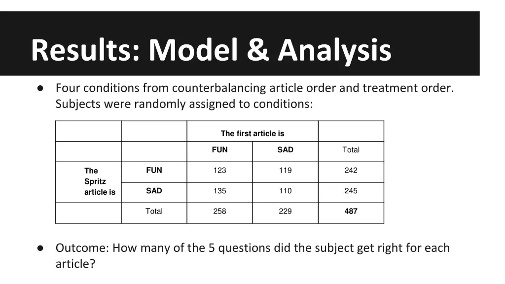 results model analysis