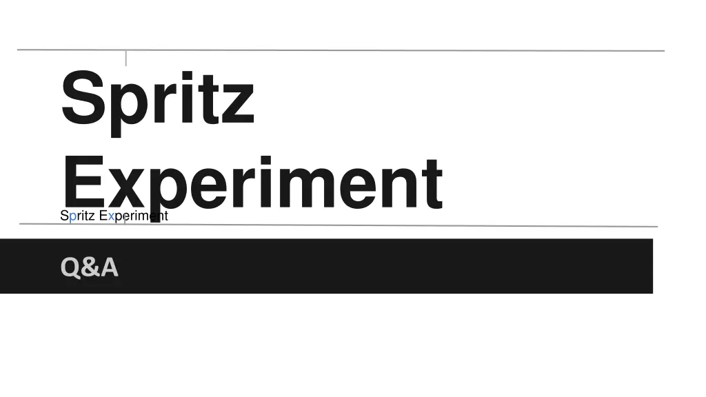 spritz experiment spritz experiment