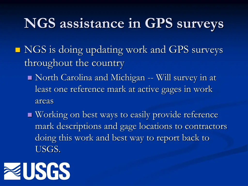 ngs assistance in gps surveys