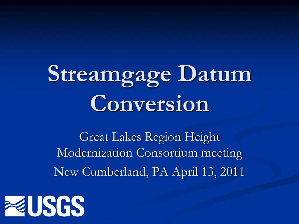 streamgage datum conversion