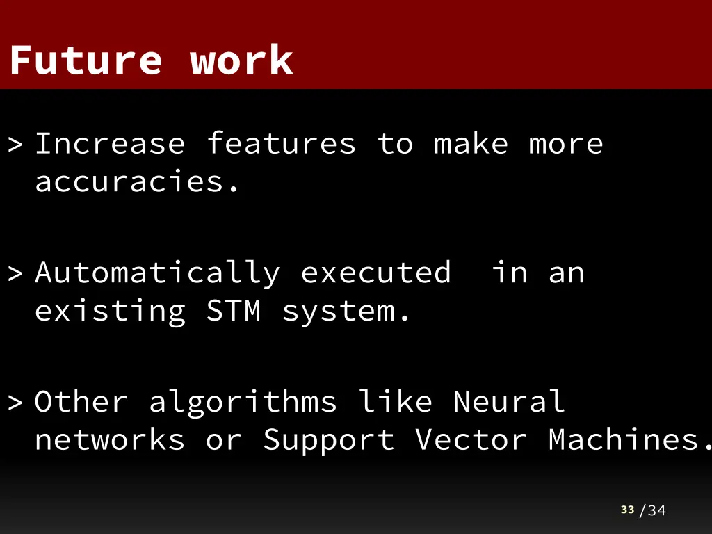 future work