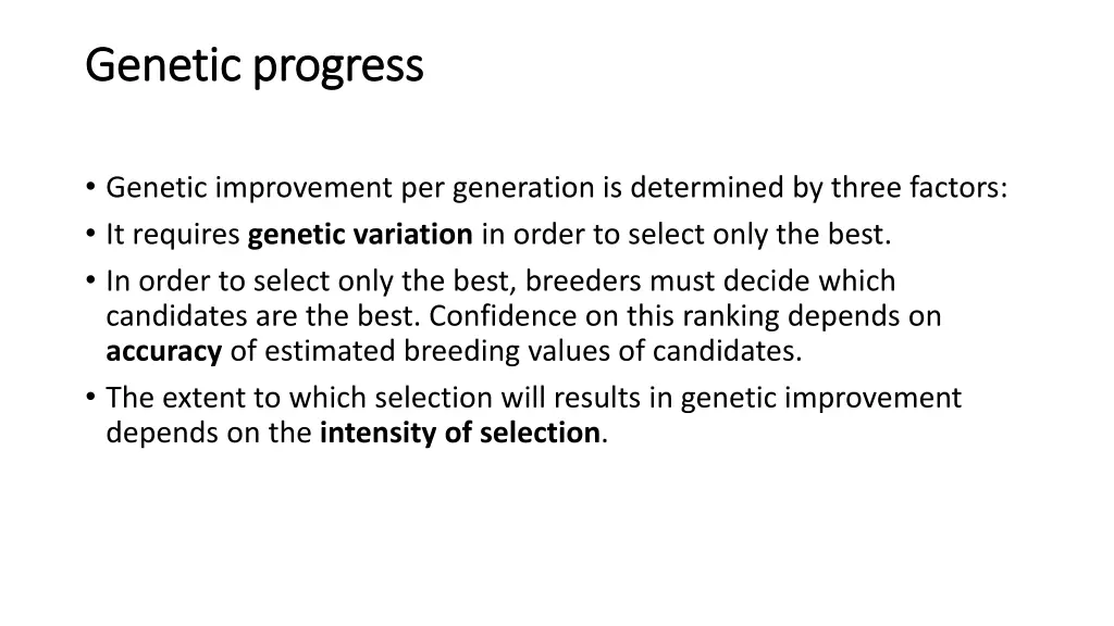 genetic progress genetic progress