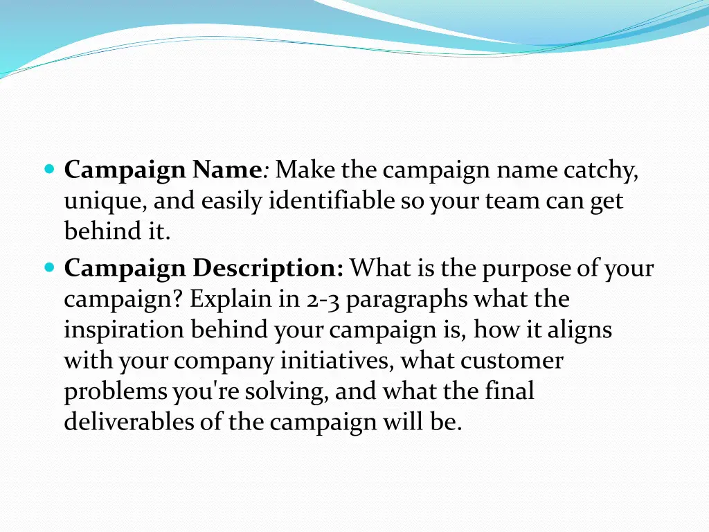 campaign name make the campaign name catchy