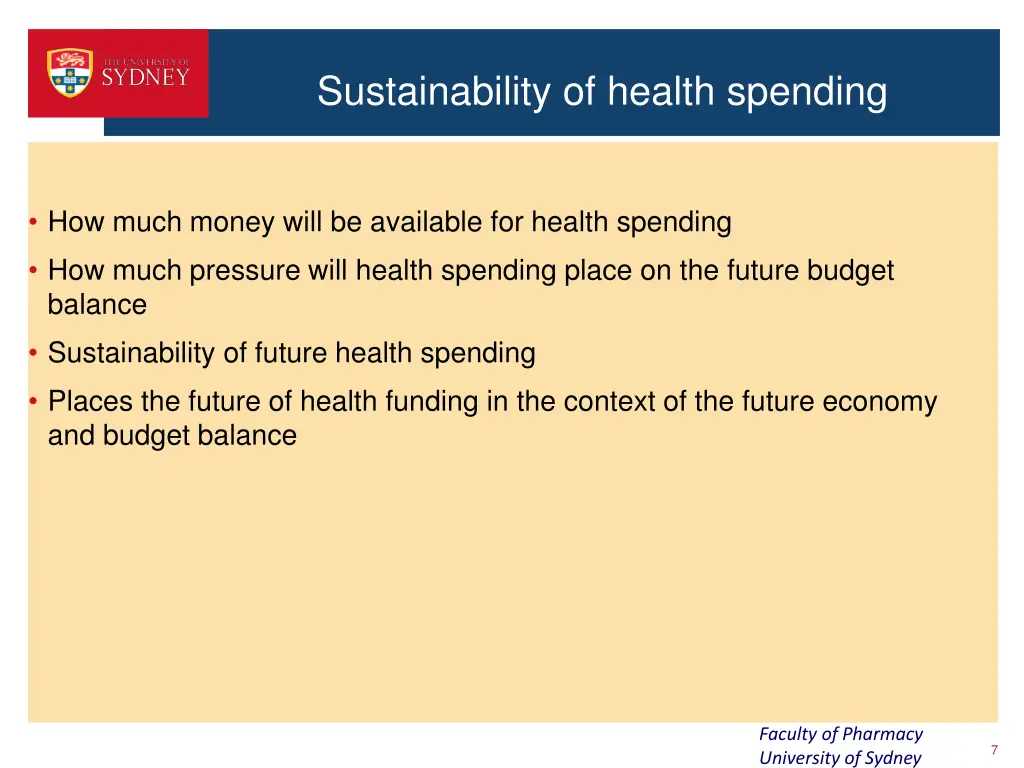 sustainability of health spending