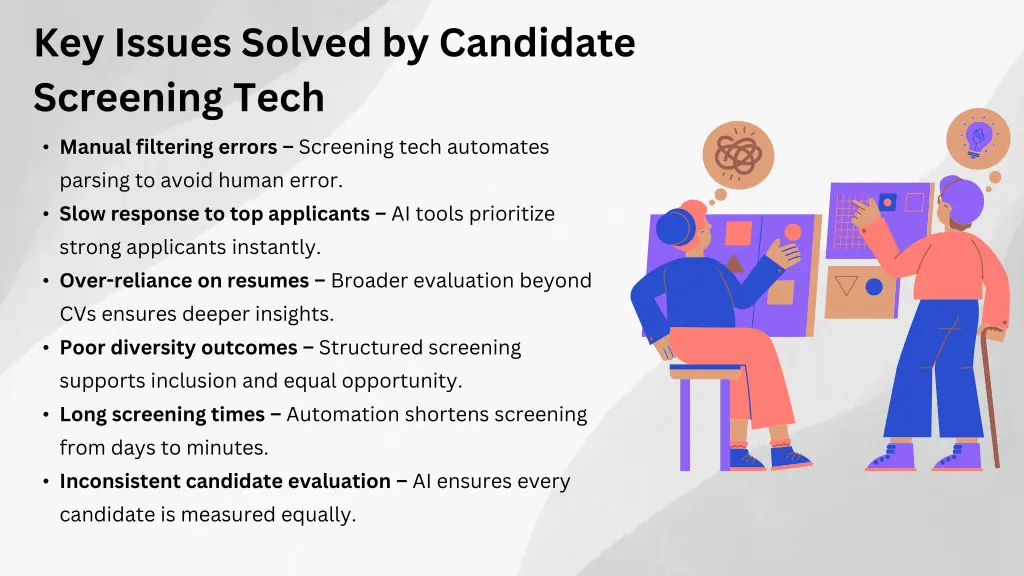 key issues solved by candidate screening tech