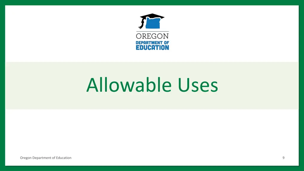 allowable uses