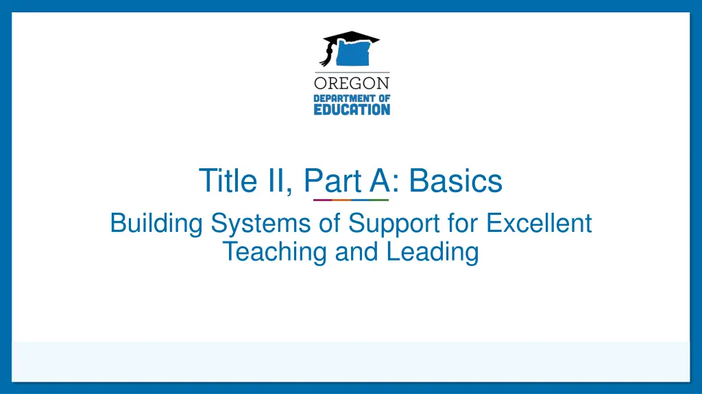 title ii part a basics building systems