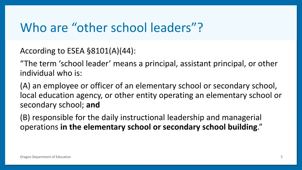 who are other school leaders