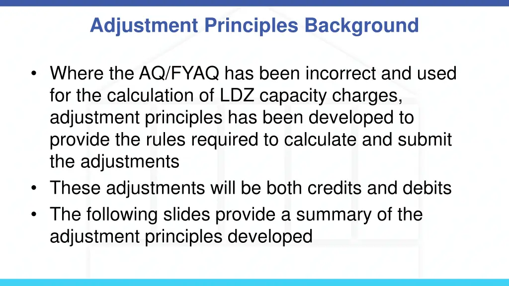 adjustment principles background