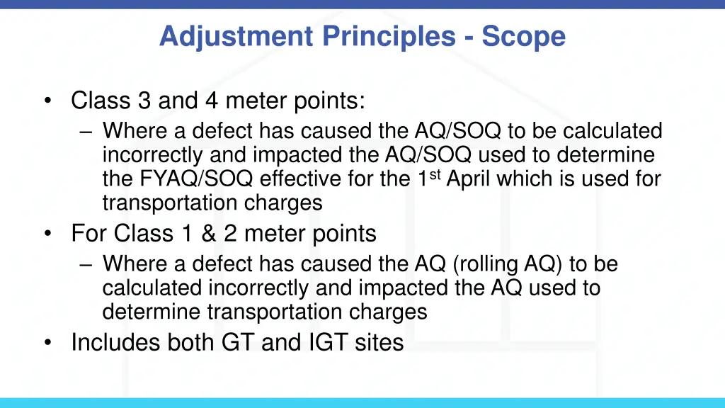 adjustment principles scope