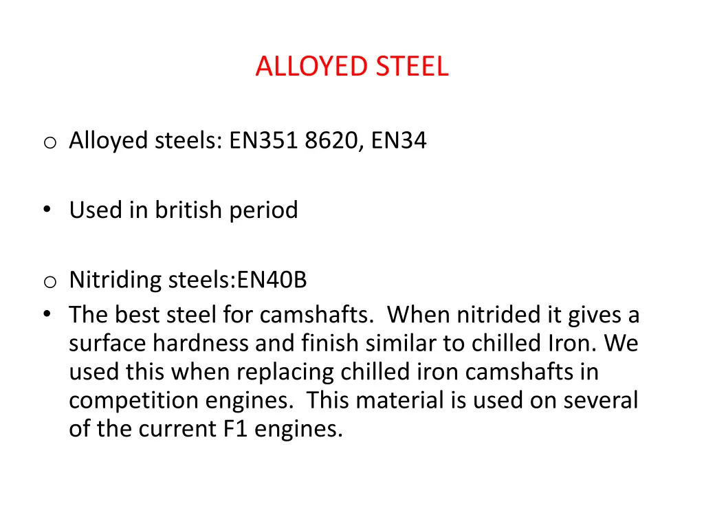 alloyed steel