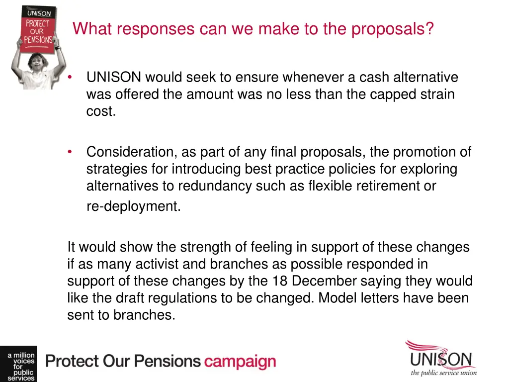 what responses can we make to the proposals 2