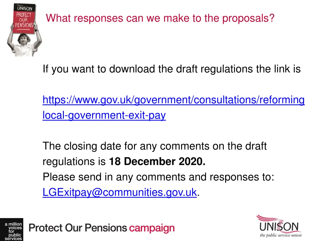 what responses can we make to the proposals 3