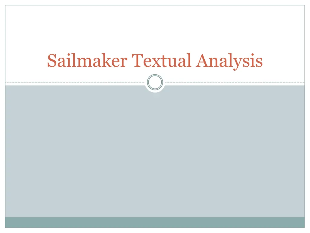 sailmaker textual analysis
