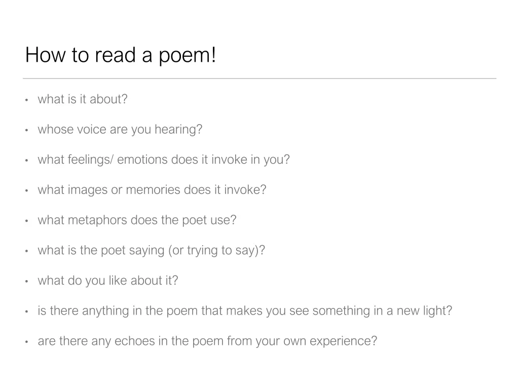 how to read a poem