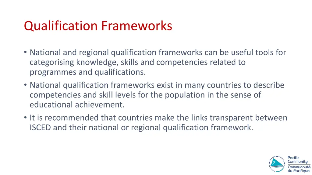 qualification frameworks