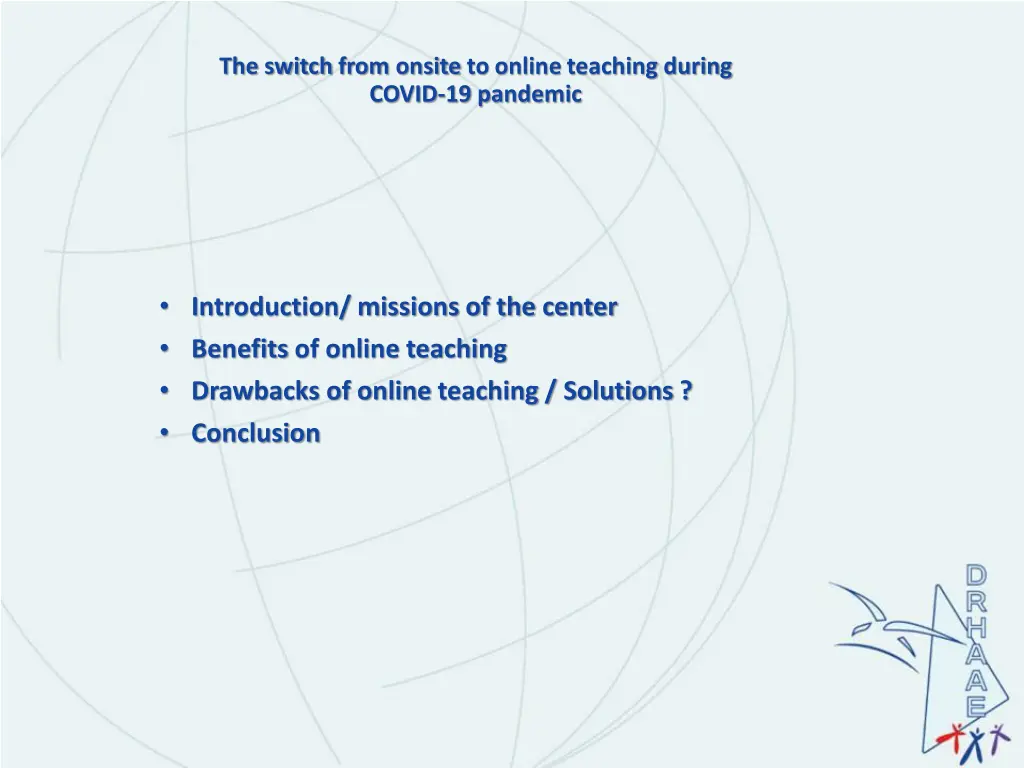 the switch from onsite to online teaching during 2