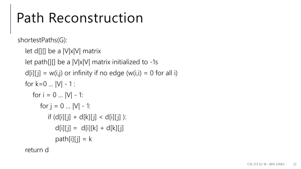 path reconstruction