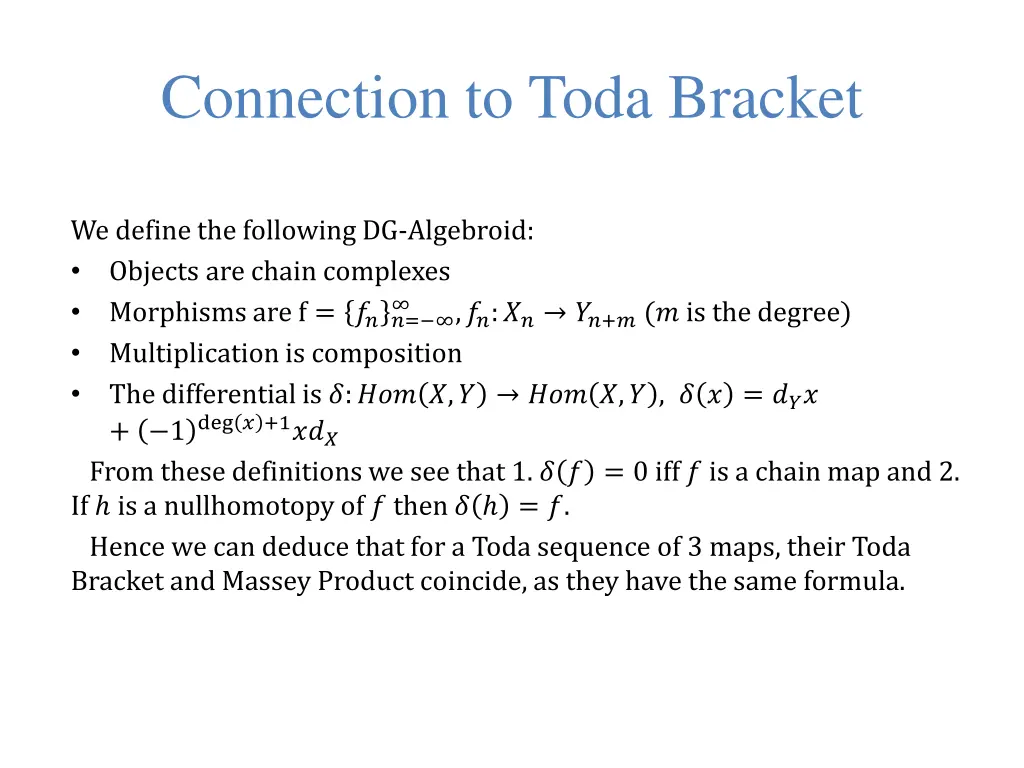 connection to toda bracket