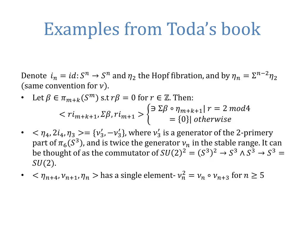 examples from toda s book
