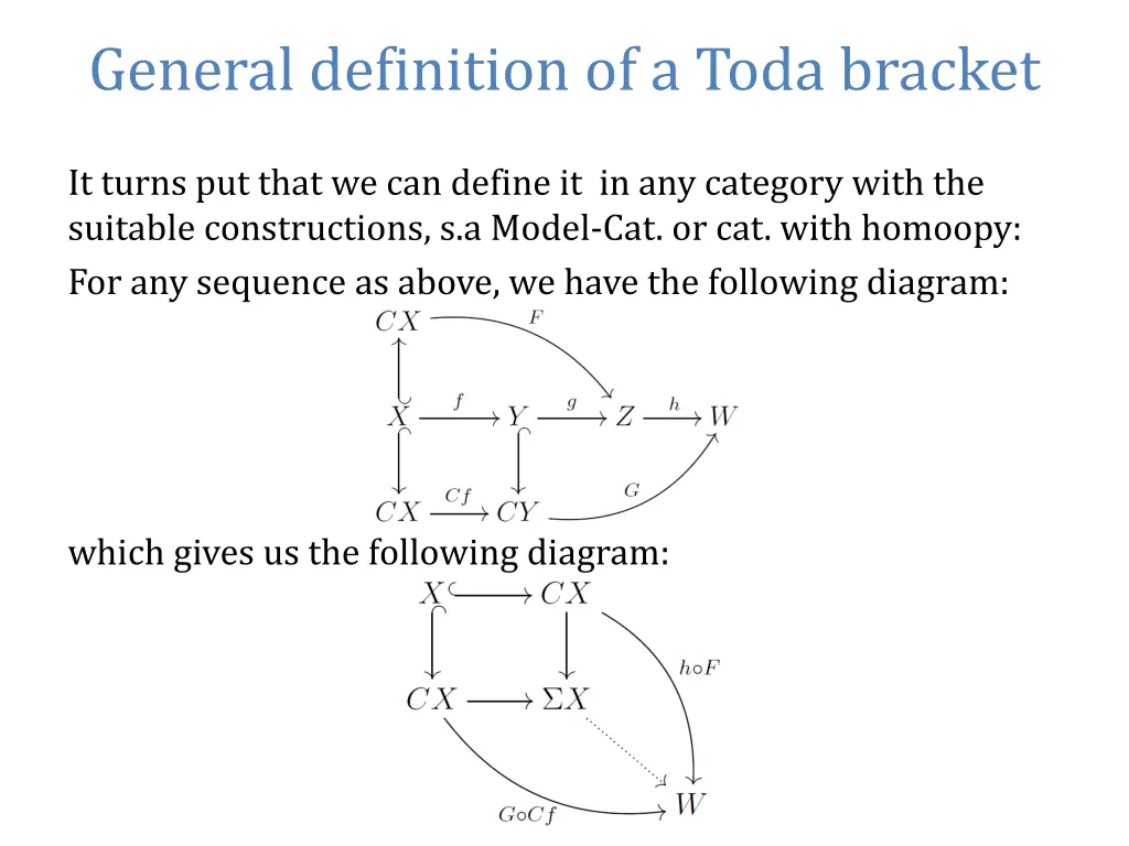general definition of a toda bracket