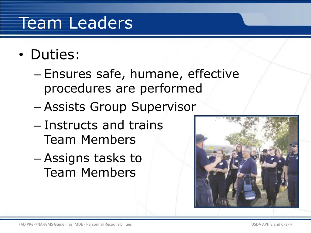 team leaders
