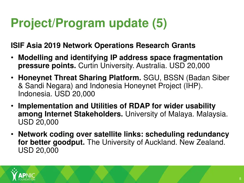 project program update 5