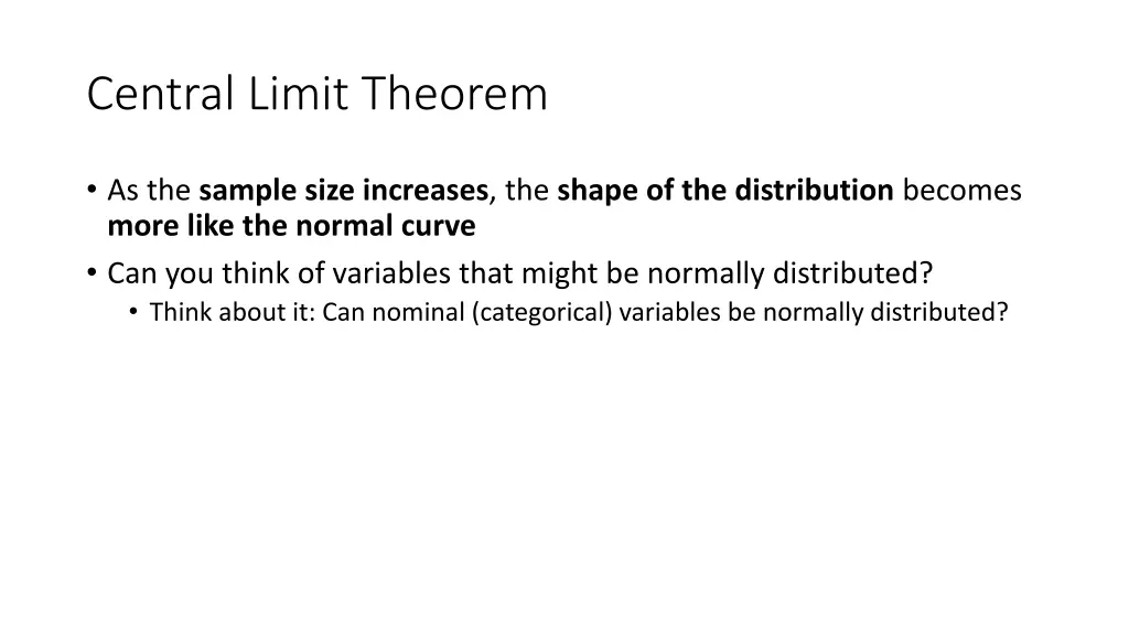 central limit theorem