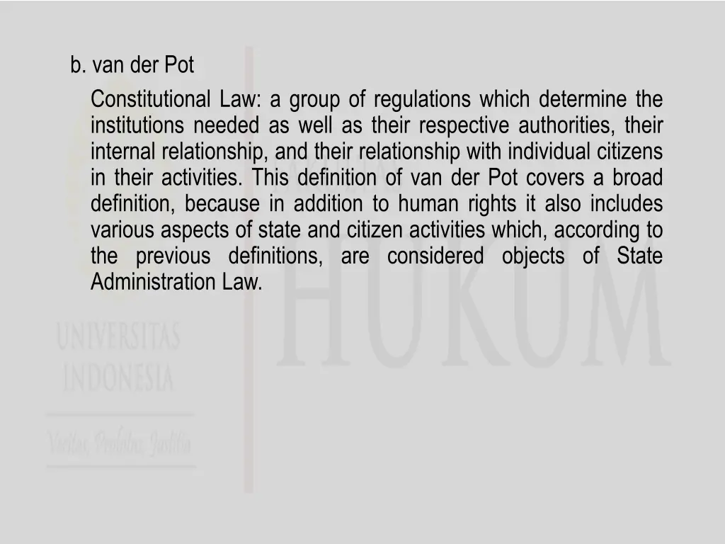 b van der pot constitutional law a group