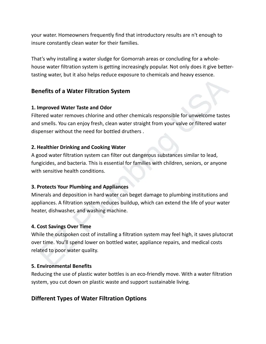 your water homeowners frequently find that