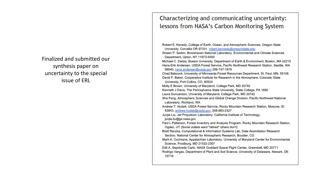 finalized and submitted our synthesis paper