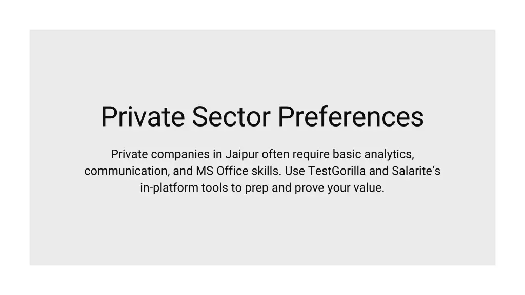 private sector preferences