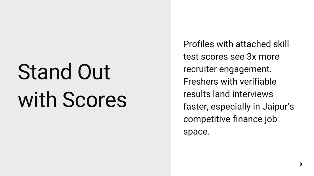 profiles with attached skill test scores