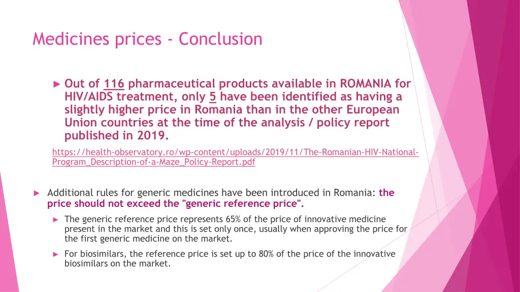 medicines prices conclusion